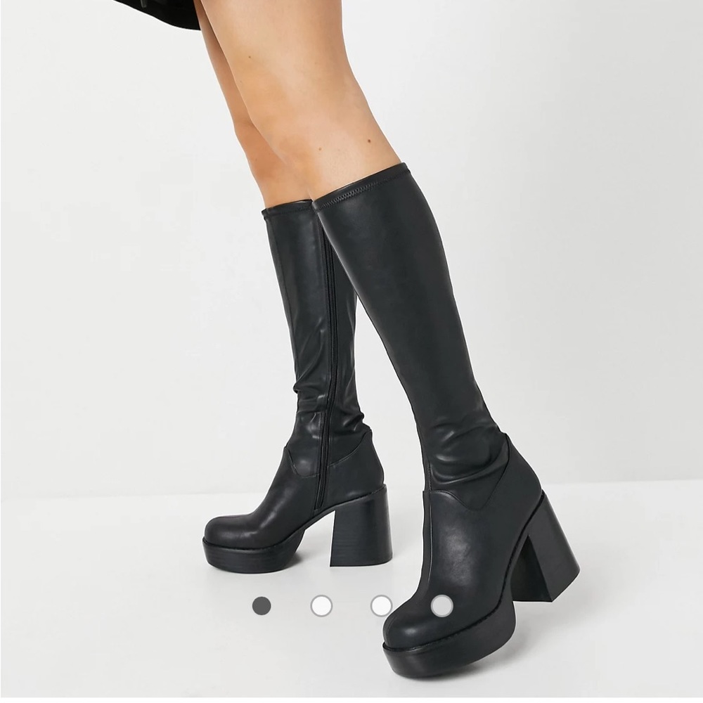 ASOS DESIGN Coconut chunky platform knee boots Size 7